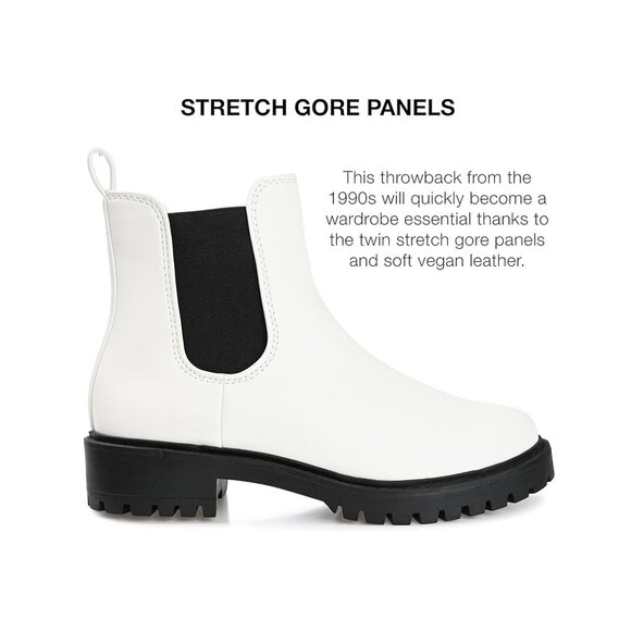 NiB Journee Women's Kenova  Chelsea Style Pull On Boot White Size 8 M $70 RY1385 - Picture 3 of 4